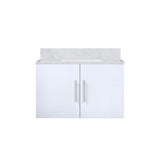 Geneva 30 in. Bathroom Floating Bathroom Vanity With Undermount Ceramic Sink With White Carrara Marble Top