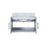 Geneva 30 in. Bathroom Floating Bathroom Vanity With Undermount Ceramic Sink With White Carrara Marble Top