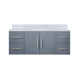 Geneva 48 in. Bathroom Floating Bathroom Vanity With Undermount Ceramic Sink With White Carrara Marble Top