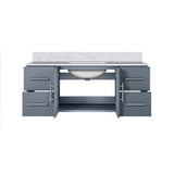 Geneva 48 in. Bathroom Floating Bathroom Vanity With Undermount Ceramic Sink With White Carrara Marble Top