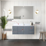 Geneva 48 in. Bathroom Floating Bathroom Vanity With Undermount Ceramic Sink With White Carrara Marble Top