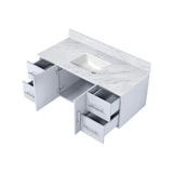 Geneva 48 in. Bathroom Floating Bathroom Vanity With Undermount Ceramic Sink With White Carrara Marble Top