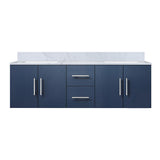 Geneva 60 in. Bathroom Floating Bathroom Vanity With Undermount Ceramic Sink With White Carrara Marble Top