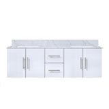 Geneva 60 in. Bathroom Floating Bathroom Vanity With Undermount Ceramic Sink With White Carrara Marble Top