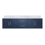 Geneva 72 in. Bathroom Floating Bathroom Vanity With Undermount Ceramic Sink With White Carrara Marble Top