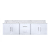 Geneva 72 in. Bathroom Floating Bathroom Vanity With Undermount Ceramic Sink With White Carrara Marble Top