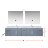 Geneva 84 in. Bathroom Floating Bathroom Vanity With Undermount Ceramic Sink With White Carrara Marble Top