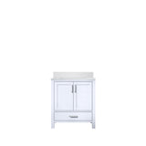 Jacques 30 in. Freestanding Bathroom Vanity with White Quartz Top, White Square Sink