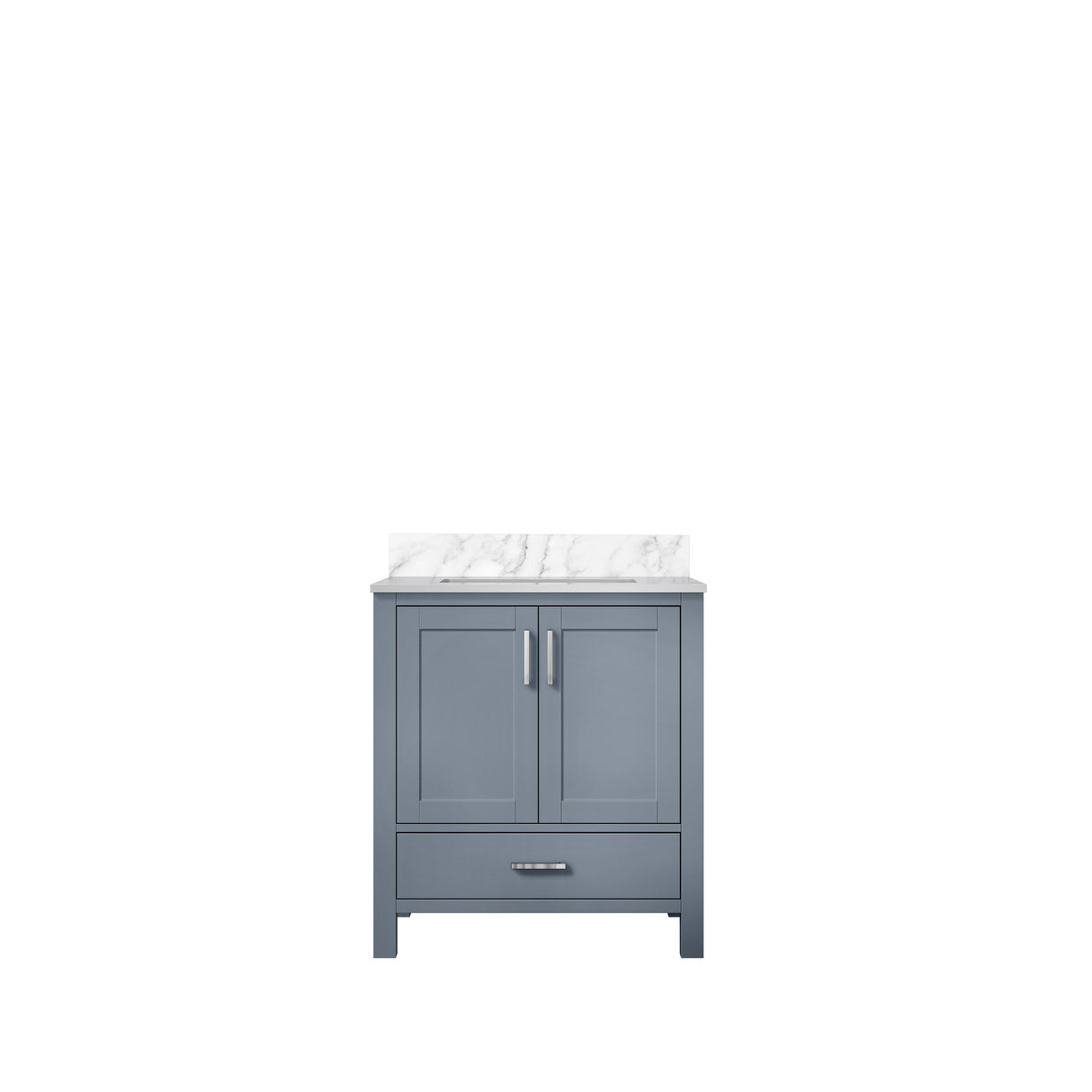 Jacques 30 in. Bathroom Freestanding Bathroom Vanity With Undermount Ceramic Sink, White Carrara Marble