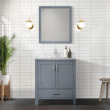 Jacques 30 in. Bathroom Freestanding Bathroom Vanity With Undermount Ceramic Sink, White Carrara Marble