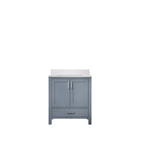 Jacques 30 in. Freestanding Bathroom Vanity with White Quartz Top, White Square Sink