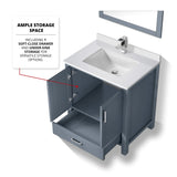 Jacques 30 in. Freestanding Bathroom Vanity with White Quartz Top, White Square Sink