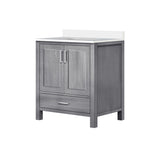 Jacques 30 in. Freestanding Bathroom Vanity with White Quartz Top, White Square Sink