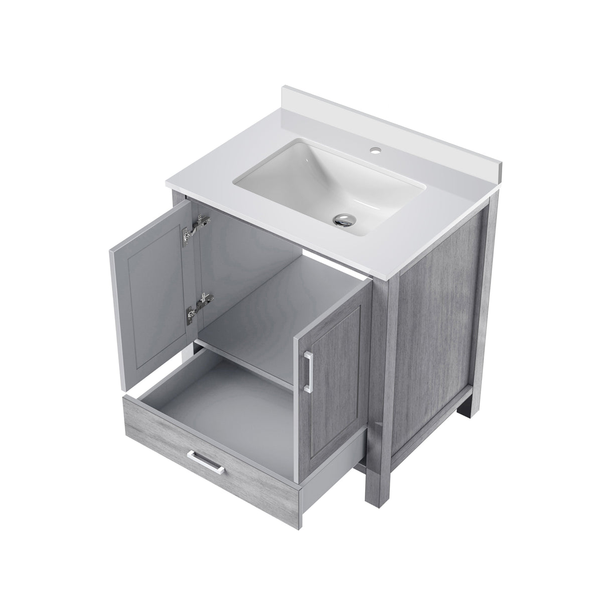 Jacques 72 in. Freestanding Bathroom Vanity with White Quartz Top, White Square Sink