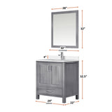 Jacques 72 in. Freestanding Bathroom Vanity with White Quartz Top, White Square Sink