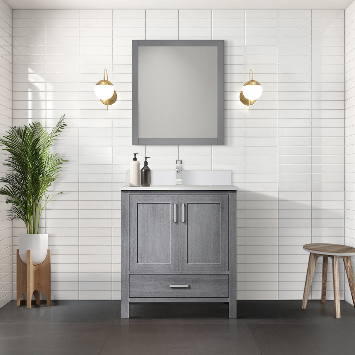 Jacques 72 in. Freestanding Bathroom Vanity with White Quartz Top, White Square Sink