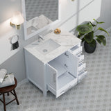 Jacques 36 in. W x 22 in. D Left Offset White Bath Vanity