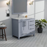 Jacques 36 in. W x 22 in. D Left Offset Dark Grey Bath Vanity
