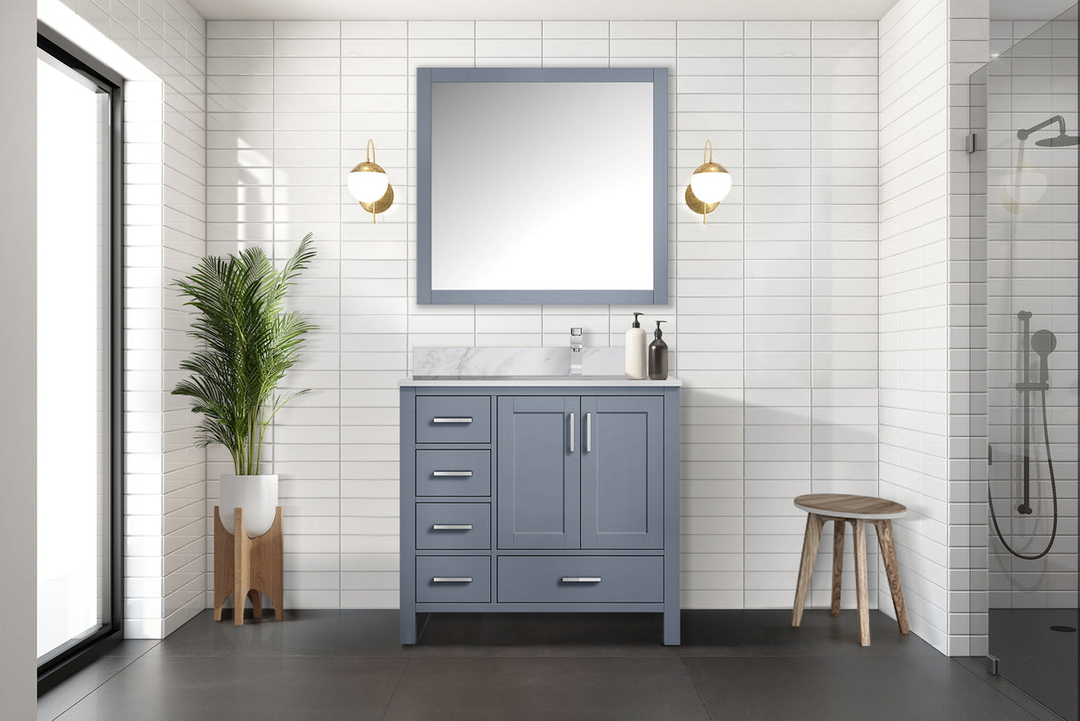 Jacques 36 in. W x 22 in. D Right Offset Dark Grey Bath Vanity