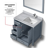 Jacques 30 in. Right Freestanding Bathroom Vanity with White Carrara Marble Top, White Square Sink