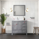 Jacques 72 in. Freestanding Bathroom Vanity with White Quartz Top, White Square Sink