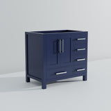 Jacques 36 in. W x 22 in. D Left Offset Navy Blue Bath Vanity