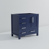 Jacques 36 in. W x 22 in. D Right Offset Navy Blue Bath Vanity