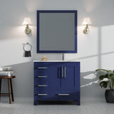 Jacques 36 in. W x 22 in. D Right Offset Navy Blue Bath Vanity