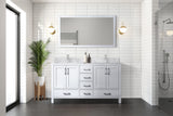 Jacques 60 in. Freestanding Bathroom Vanity with White Carrara Marble Top, White Square Sink