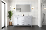 Jacques 60 in. Freestanding Bathroom Vanity with White Quartz Top, White Square Sink