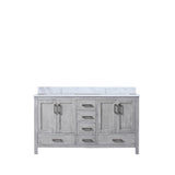Jacques 60 in. Freestanding Bathroom Vanity with White Carrara Marble Top, White Square Sink
