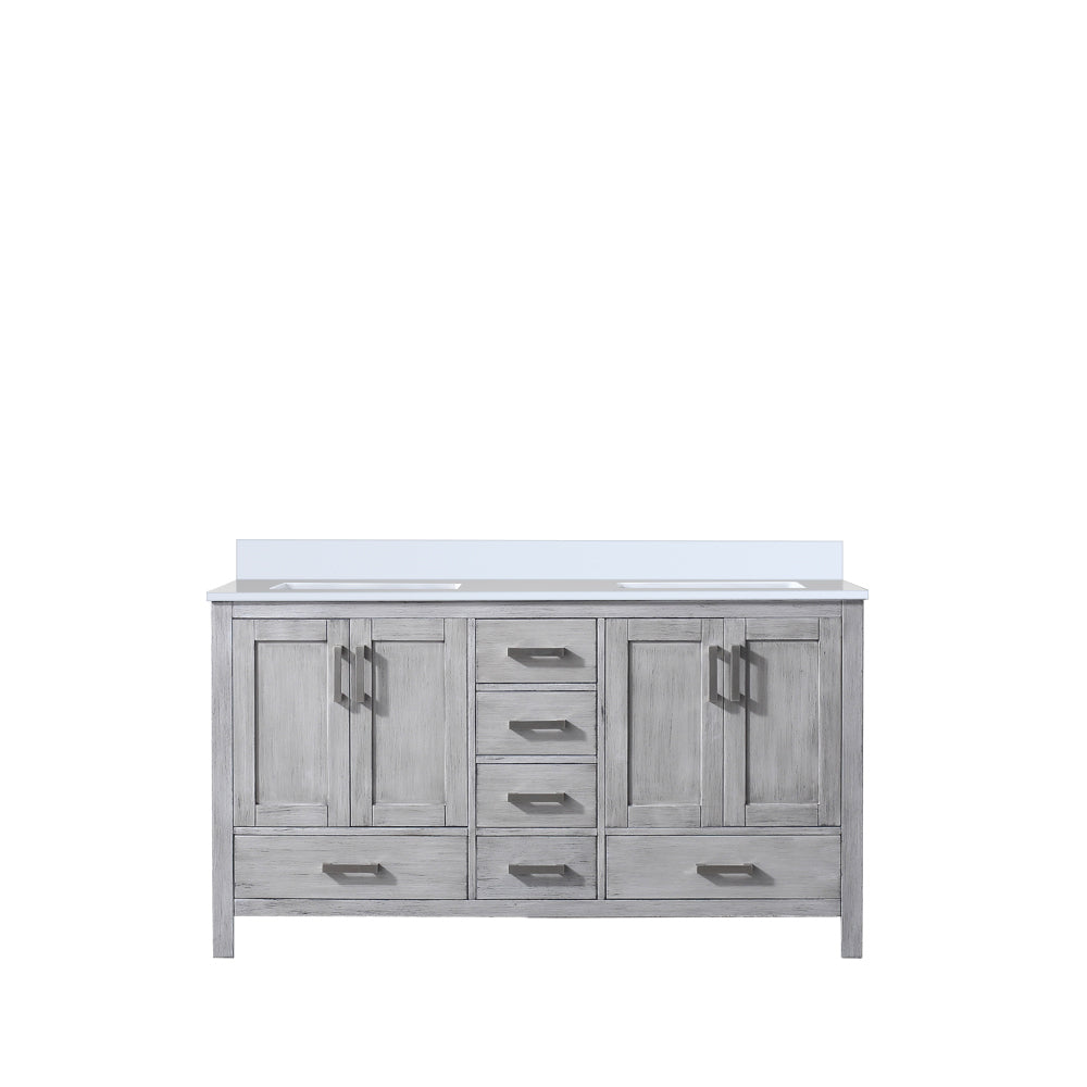 Jacques 72 in. Freestanding Bathroom Vanity with White Quartz Top, White Square Sink