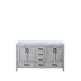 Jacques 72 in. Freestanding Bathroom Vanity with White Quartz Top, White Square Sink