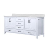 Jacques 72 in. Freestanding Bathroom Vanity with White Quartz Top, White Square Sink