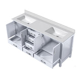 Jacques 72 in. Freestanding Bathroom Vanity with White Quartz Top, White Square Sink