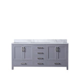 Jacques 72 in. Freestanding Bathroom Vanity With Undermount Ceramic Sink, White Carrara Marble