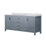 Jacques 72 in. Freestanding Bathroom Vanity With Undermount Ceramic Sink, White Carrara Marble