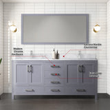 Jacques 72 in. Freestanding Bathroom Vanity With Undermount Ceramic Sink, White Carrara Marble