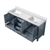 Jacques 72 in. Freestanding Bathroom Vanity with White Quartz Top, White Square Sink