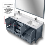 Jacques 72 in. Freestanding Bathroom Vanity with White Quartz Top, White Square Sink