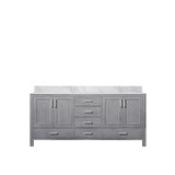 Jacques 72 in. Freestanding Bathroom Vanity With Undermount Ceramic Sink, White Carrara Marble