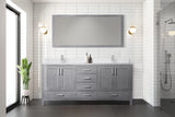 Jacques 72 in. Freestanding Bathroom Vanity with White Quartz Top, White Square Sink