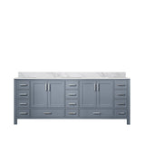 Jacques 84 in. Bathroom Freestanding Bathroom Vanity With Undermount Ceramic Sink, White Carrara Marble