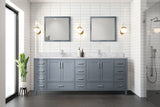 Jacques 84 in. Bathroom Freestanding Bathroom Vanity With Undermount Ceramic Sink, White Carrara Marble