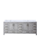 Jacques 84 in. Bathroom Freestanding Bathroom Vanity With Undermount Ceramic Sink, White Carrara Marble