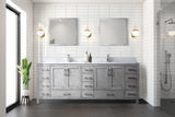 Jacques 84 in. Bathroom Freestanding Bathroom Vanity With Undermount Ceramic Sink, White Carrara Marble
