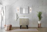 Lancy 30 in. Rustic Acacia  Freestanding Bathroom Vanity with White Quartz Top, White Square Sink, and Labaro Brushed Nickel Faucet Set