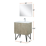 Lancy 30 in. Rustic Acacia  Freestanding Bathroom Vanity with White Quartz Top, and White Square Sink