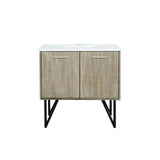 Lancy 36 in. Rustic Acacia  Freestanding Bathroom Vanity with White Quartz Top, and White Square Sink