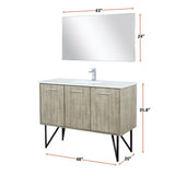 Lancy 48 in. Rustic Acacia  Freestanding Bathroom Vanity with White Quartz Top, and White Square Sink